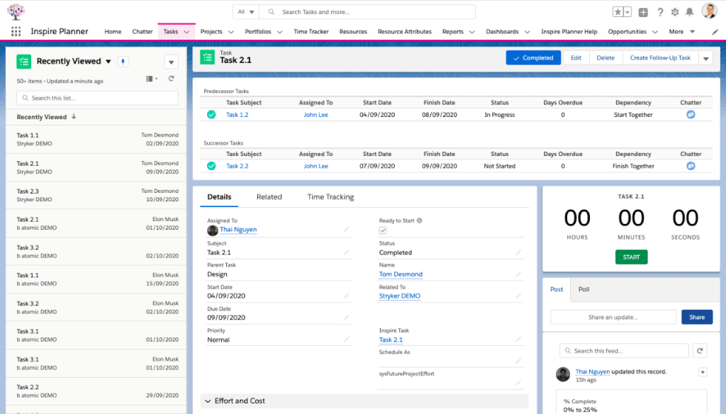 Salesforce Project Management App - Integration with native Tasks