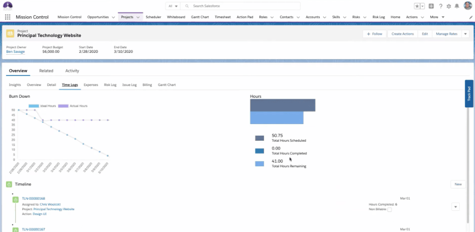 Mission Control vs Inspire Planner Salesforce Project Management App