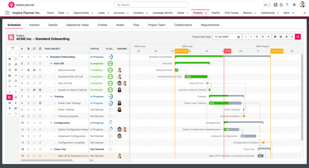 Inspire Planner Gantt Chart, Salesforce Project Management App