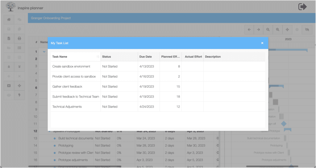 External Project Portal in Inspire Planner, a Salesforce native project management app